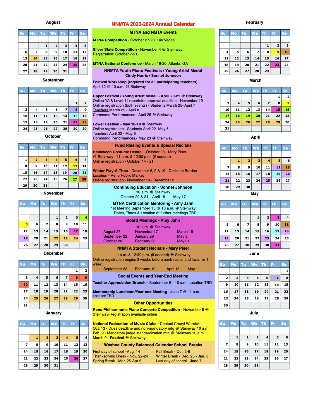 Calendar « Northern Nevada Music Teachers Association